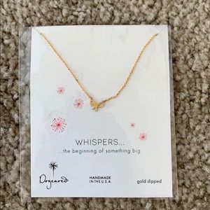 Dogeared Whispers Bow Gold Necklace
